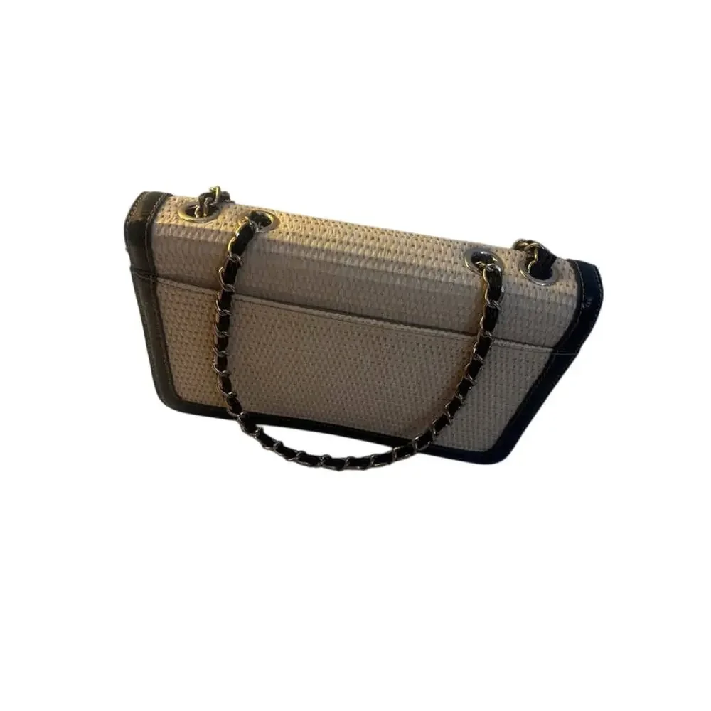 Womens Anne Klein Woven Straw Shoulder Purse